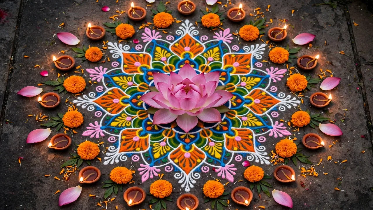 Don’t Know Rangoli? Must Try These Easy, Simple & Unique Door Rangoli Designs for Diwali 2026 - Image 4