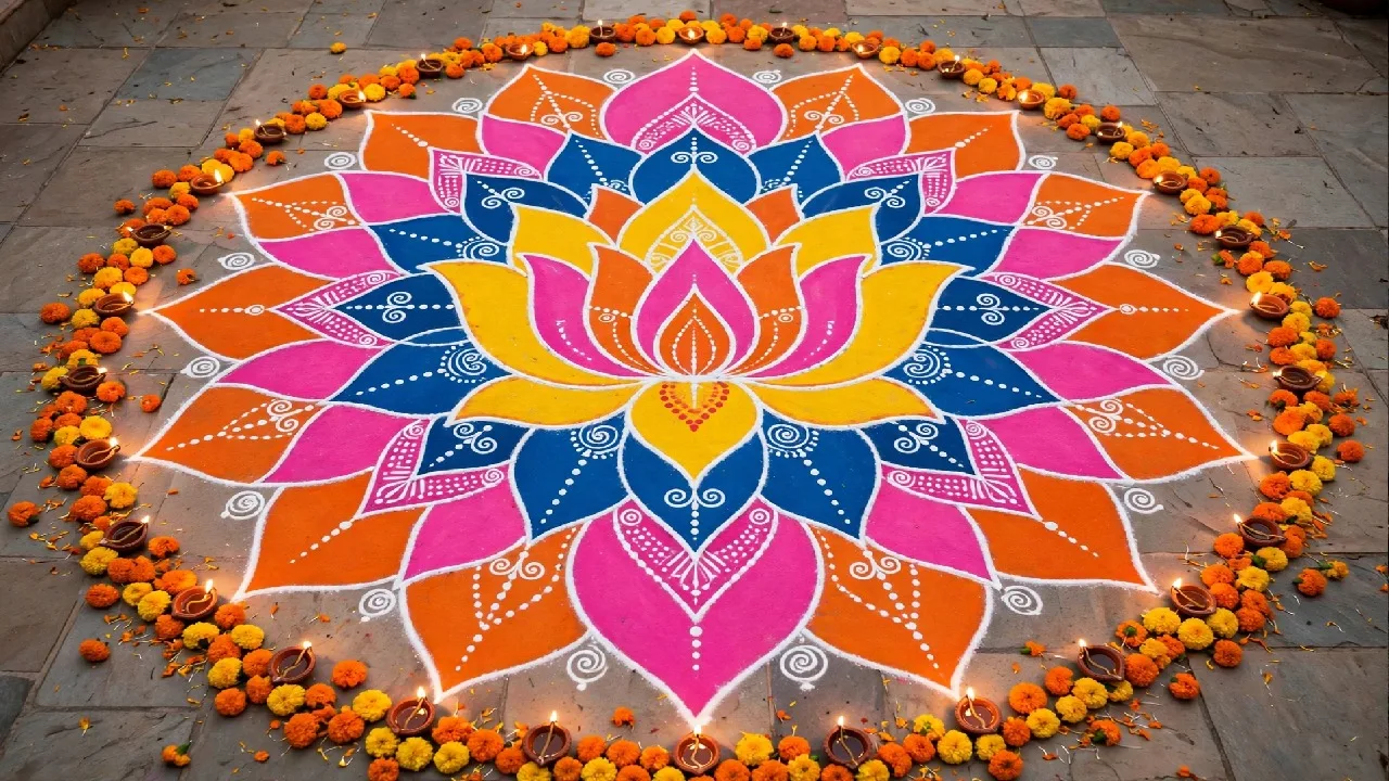 Don’t Know Rangoli? Must Try These Easy, Simple & Unique Door Rangoli Designs for Diwali 2026 - Image 5