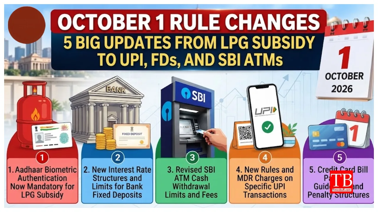 October 1 Rule Changes – From LPG Subsidy to UPI, FDs, SBI ATMs, That Will Affect Your Pocket