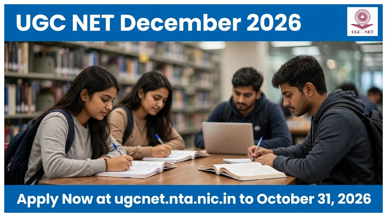 UGC NET December 2026 – Apply Now at ugcnet.nta.nic.in to October 31