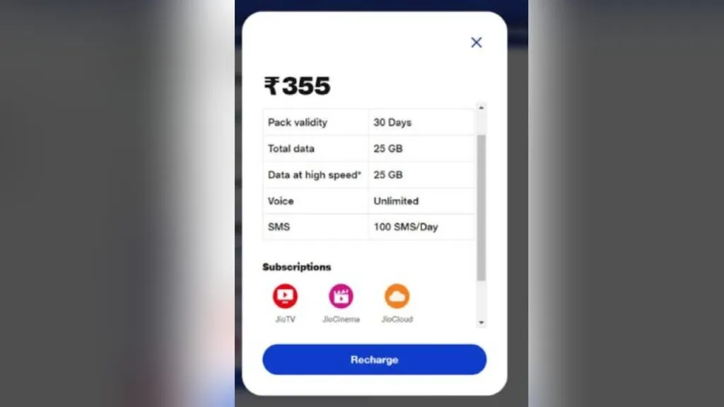 Jio Rs 355 Freedom Plan