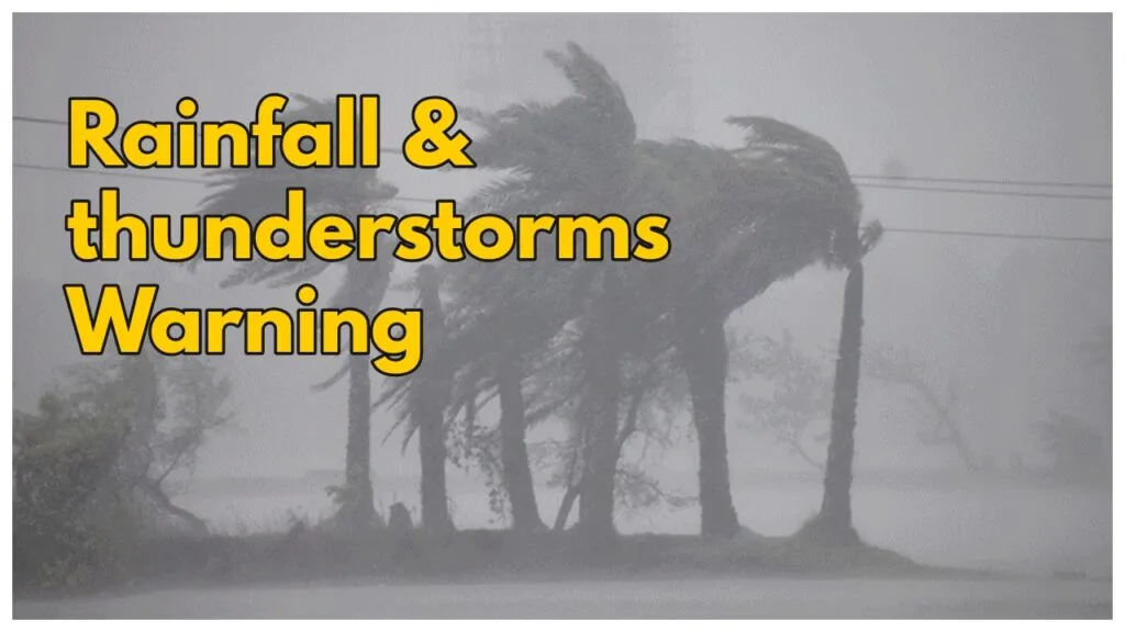 Rainfall thunderstorms Warning